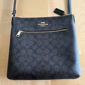 Coach CS192 Rowan File Cross body Bag Signature Canvas & Leather Brown/Black